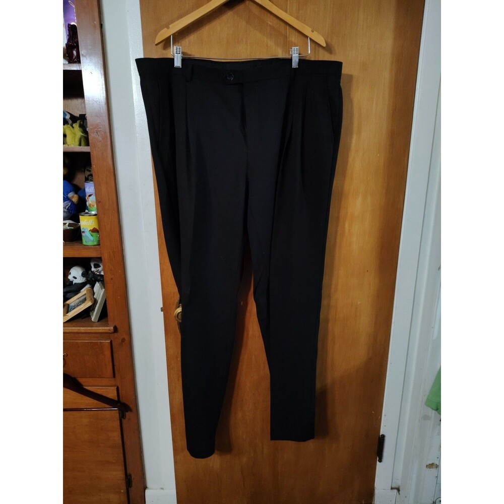 Venezzi Men’s Pants Casual Formal Trousers Straight High Waist Size 42/34 Black